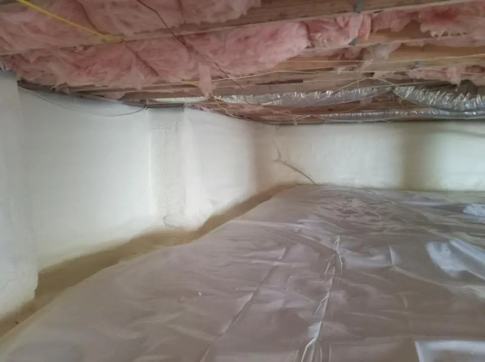 Crawl space encapsulation with closed-cell spray foam for Flat Roof Repair in Taneytown